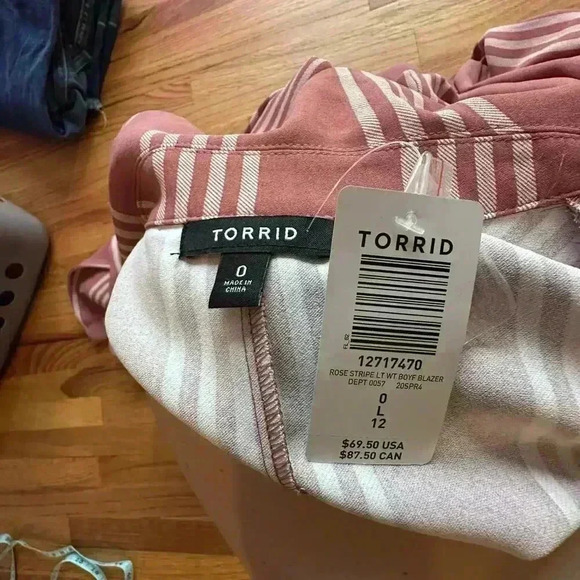 NWT Torrid Lightweight Boyfriend Blazer Size 0/LARGE Boyfriend Fit - Picture 3 of 7